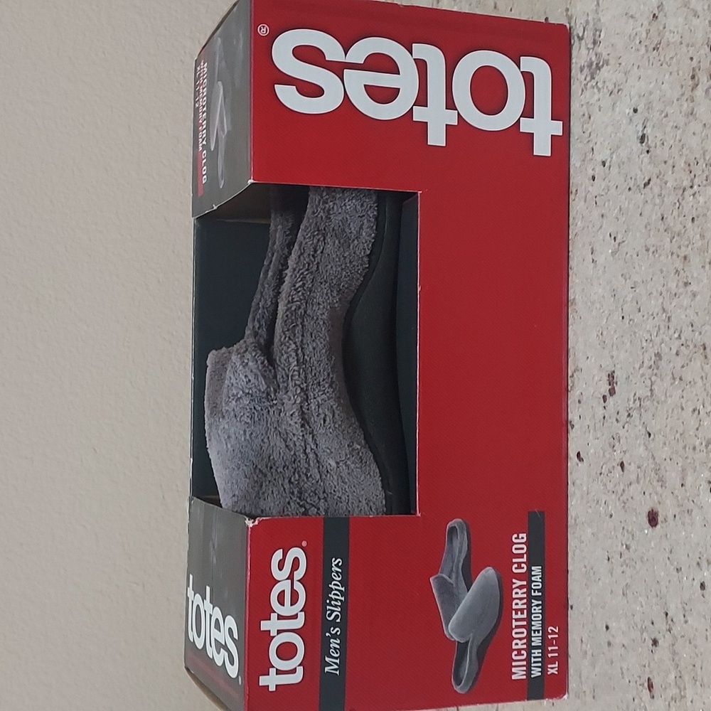 NEW- Totes Microterry Clog Slipper. Size-XL (11-12) Charcoal color.